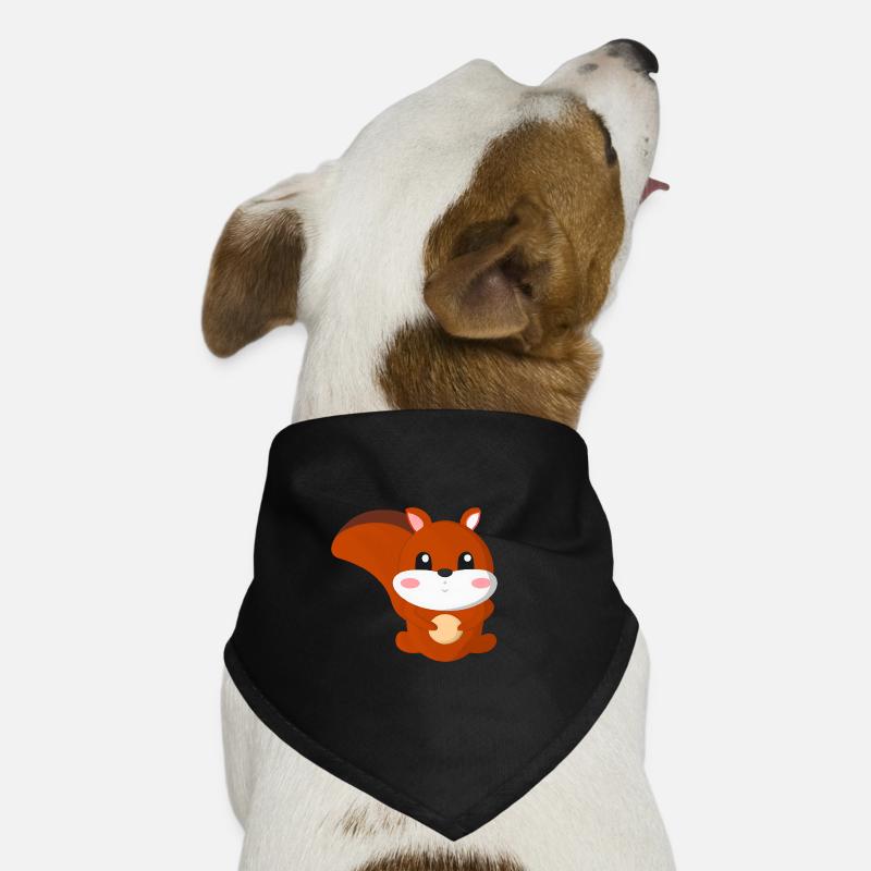 cute squirrel with a nut and Dog Bandana