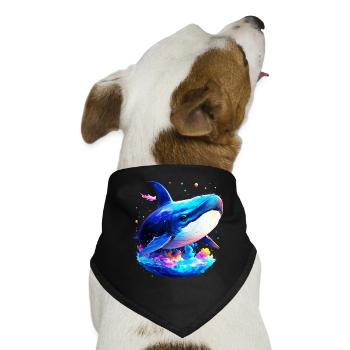 Blauwal - Hunde-Bandana - Schwarz - Vorne