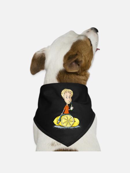 Gibt Dir das Leben Zitronen... - Hunde-Bandana - Schwarz - Vorne