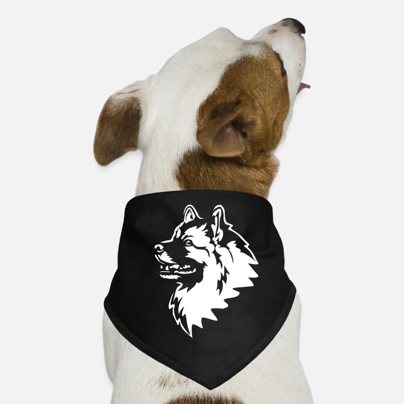 Tête Wolfsspitz « Black Edition » Bandana pour chien