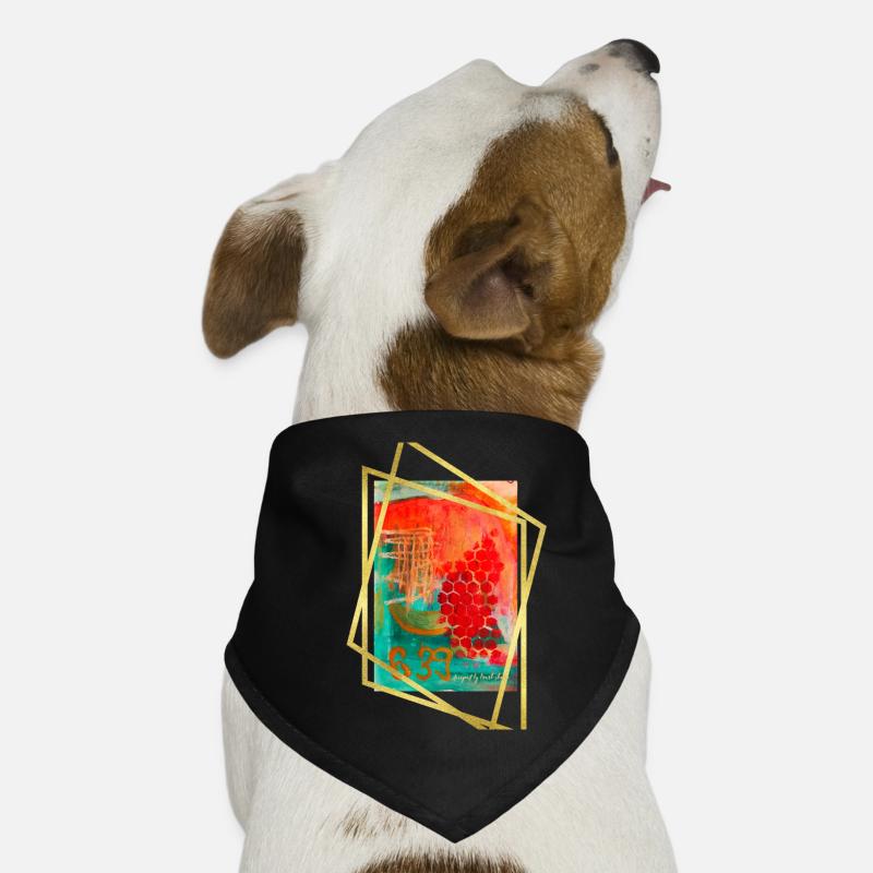 Abstrakte Verschmelzung mit lebendigen Sechsecken Hunde-Bandana