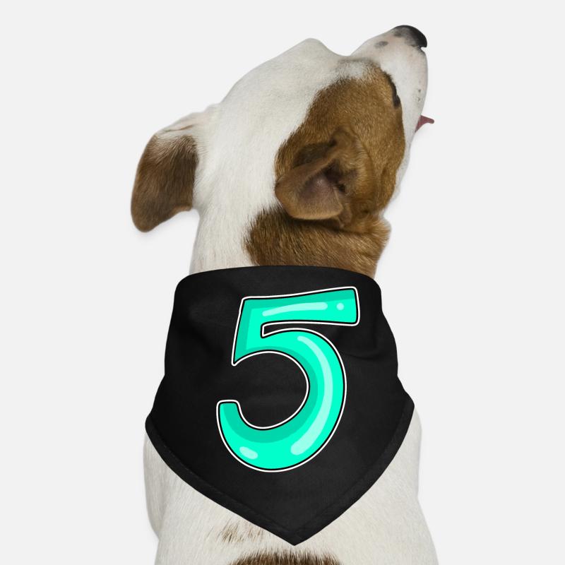 5 Motif de numéro de numéro Bandana pour chien