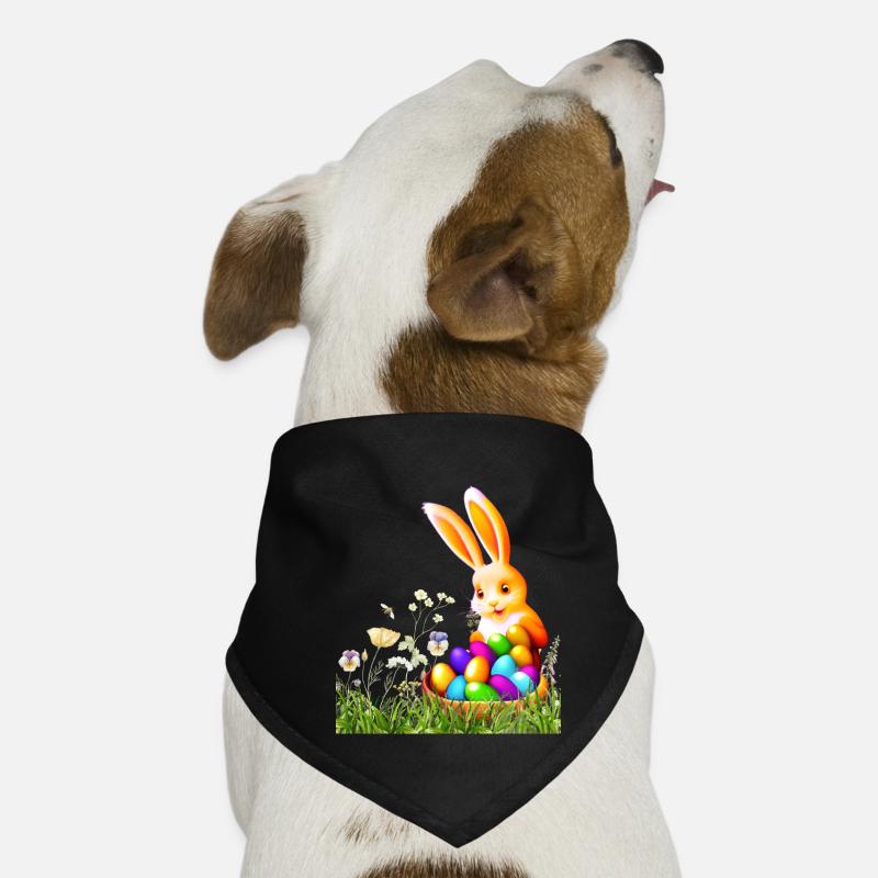 Easter bunny with colorful eggs Dog Bandana