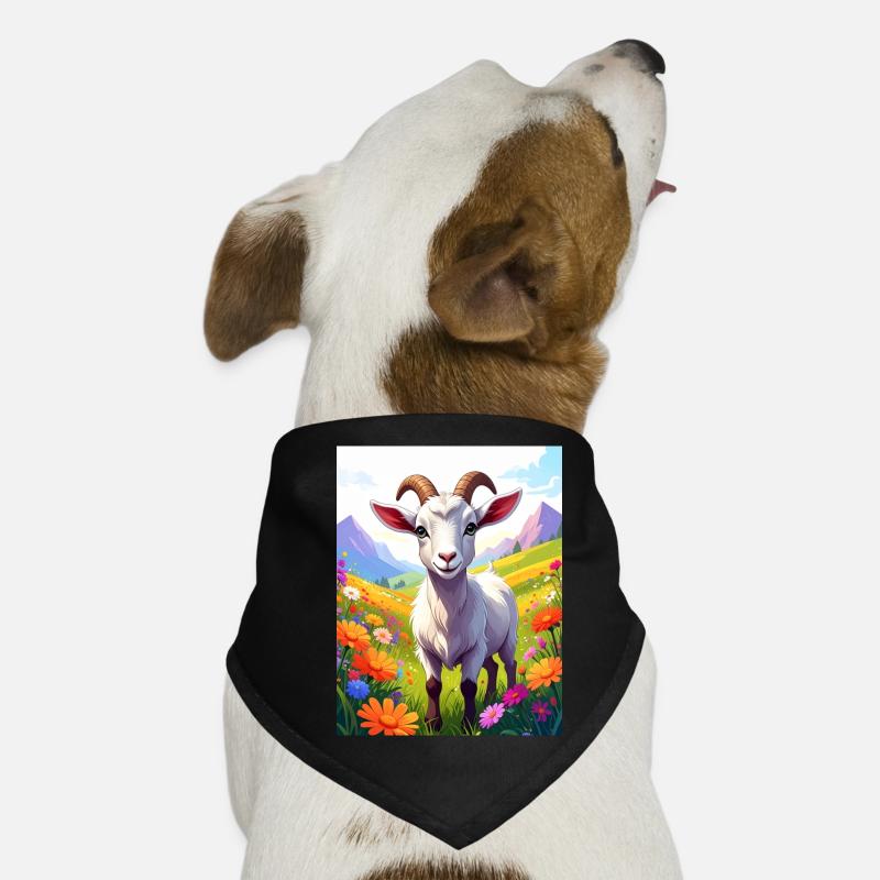 Chèvre dans une prairie fleurie Bandana pour chien