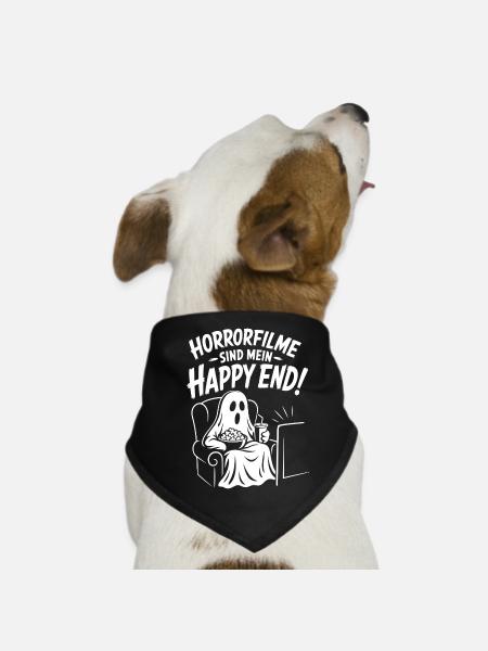 Horrorfilme Happy End Grusel Geist - Hunde-Bandana - Schwarz - Vorne