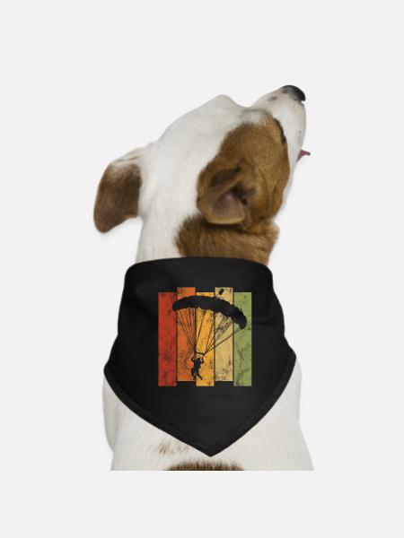 Skydiving parachute skydiver - Dog Bandana - black - Front