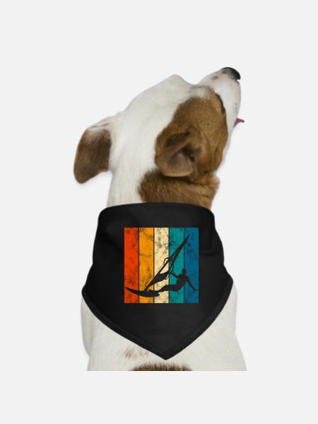 Windsurfen Retro Surfen Windsurfing Windsurfer - Hunde-Bandana - Schwarz - Vorne