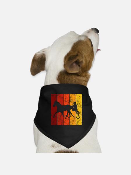 Trotting Horse Horses Trabrennsport Horse Racing - Dog Bandana - black - Front