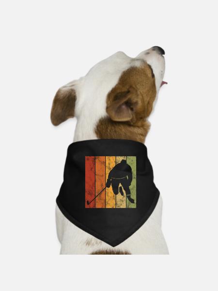 Hockey sur glace Hockey sur glace Patins rétro Puck Ice - Bandana pour chien - noir - Devant