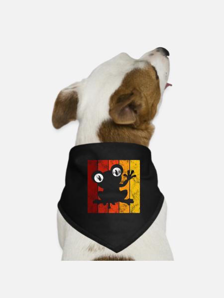 Frosch Frösche Geschenk für Kinder Lustig Witzig - Hunde-Bandana - Schwarz - Vorne