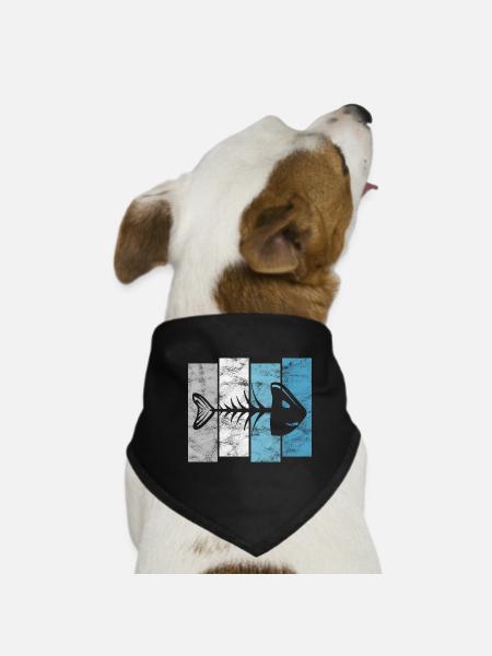 Fishbones for anglers, fishermen and children | Pisces - Dog Bandana - black - Front