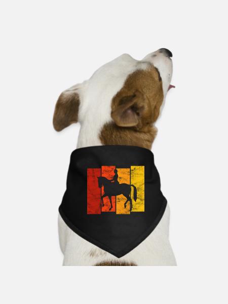 Dressur Dressurreiten Dressurreiter Reiten Pferd - Hunde-Bandana - Schwarz - Vorne