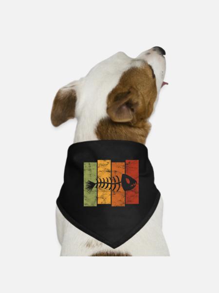 for anglers, fishermen and children | Pisces - Dog Bandana - black - Front