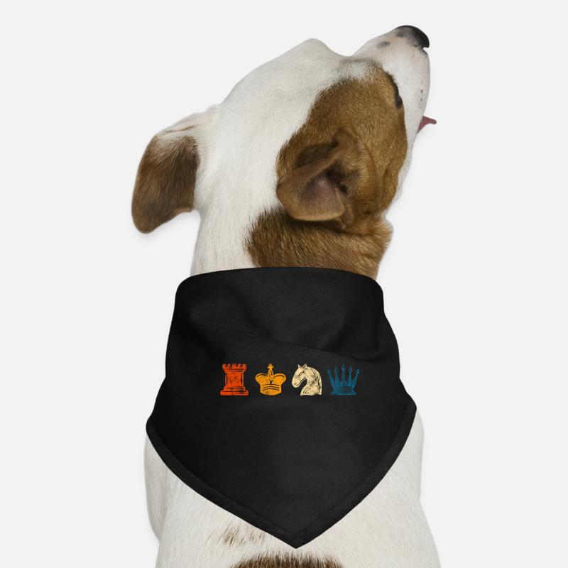 Retro Schach Schachspieler Schachmatt Schachfigur Hunde-Bandana