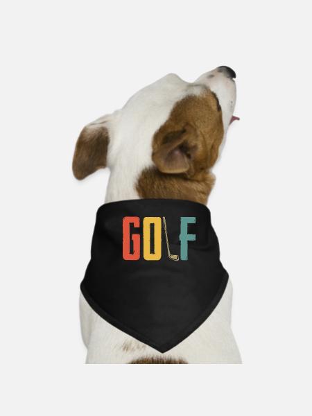 Rétro Golf Vintage Golfeur Golfeur Golfeur Golf - Bandana pour chien - noir - Devant
