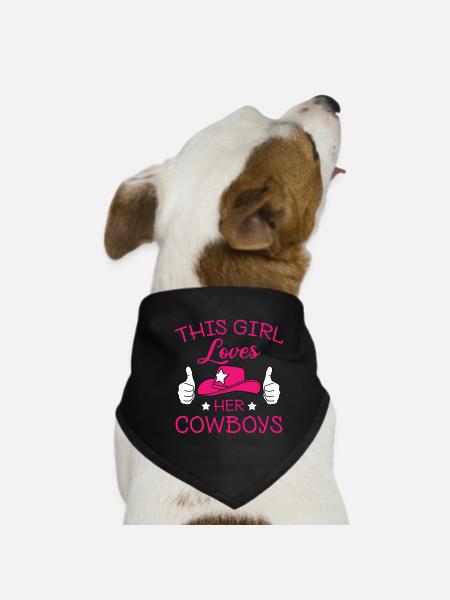Wild West Western Rodeo Bull Riding Cowboy - Dog Bandana - black - Front