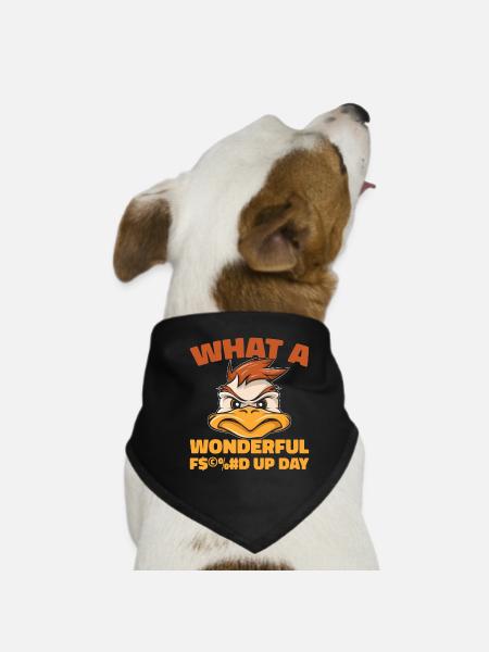 Duck Fucked Up Day - Dog Bandana - black - Front