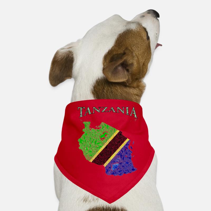 Tansania Flag Map Hunde-Bandana