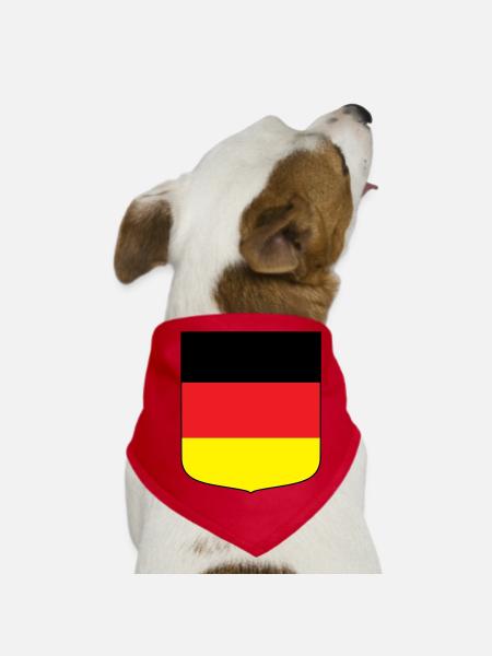 Deutschland (schwarzer Rand) - Hunde-Bandana - Rot - Vorne