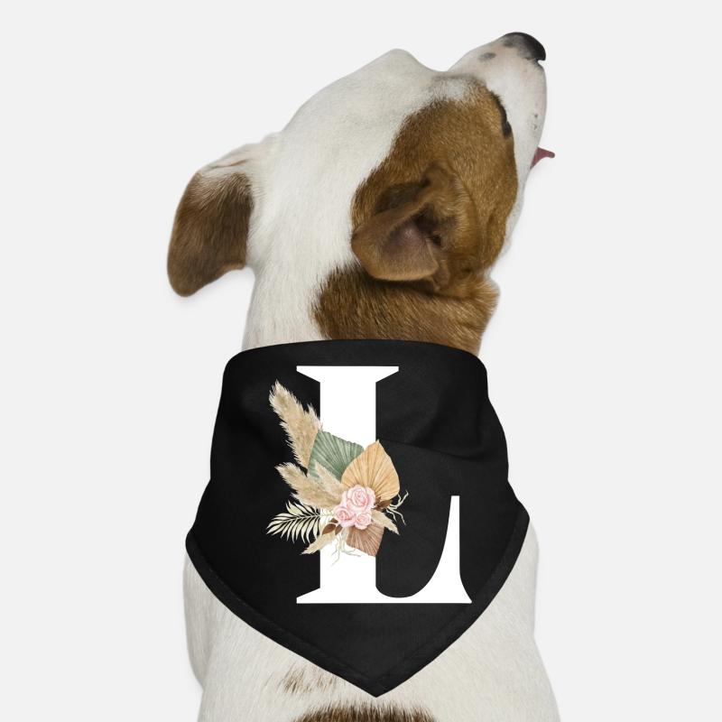 Buchstabe L geblümt Hunde-Bandana