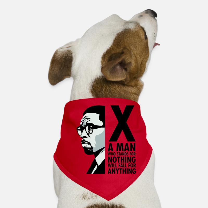 Malcolm X - A man who stands for nothing will fall - Dog Bandana - red