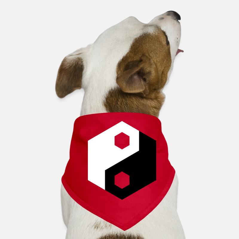 Hex-Ausschnitt Yin Yang - Hunde-Bandana - Rot