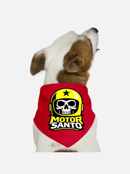 Motor Santo Skull Logo - Dog Bandana - red - Front