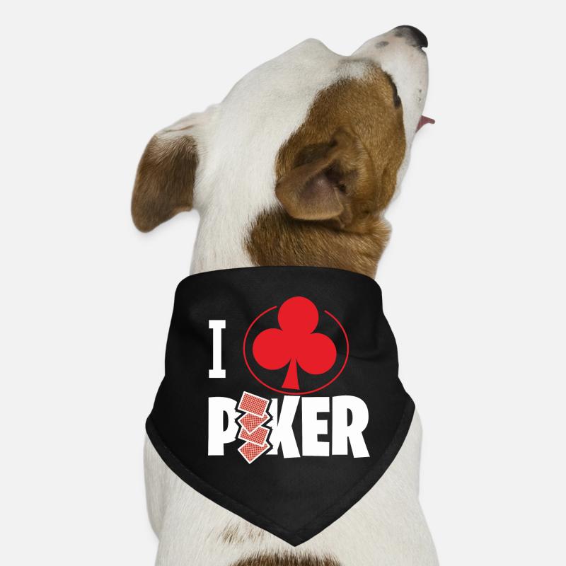 Ich Liebe Poker Mit Herz-Symbol Hunde-Bandana