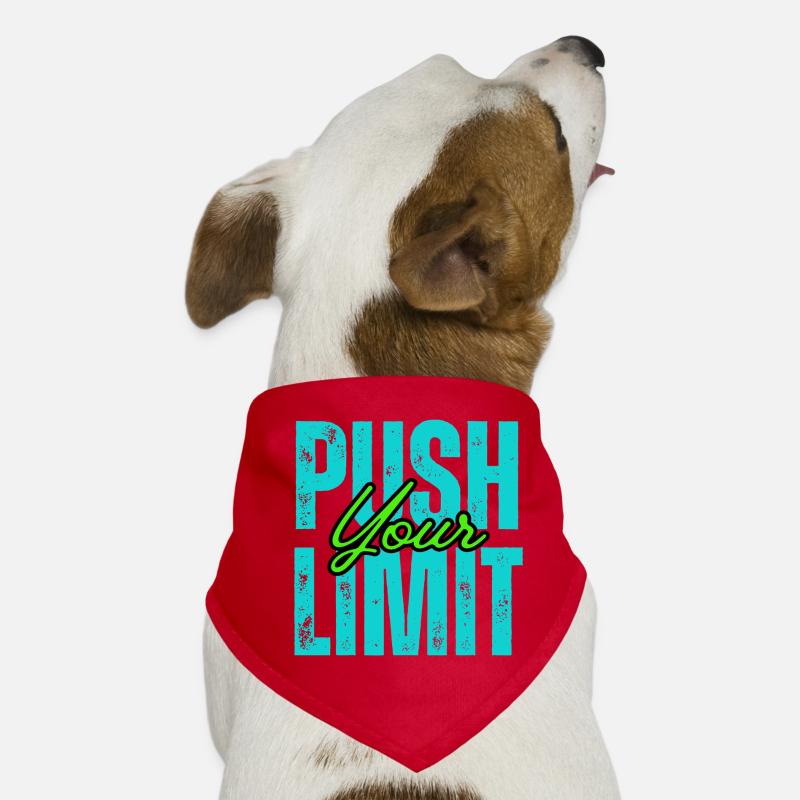 Motivating Push Your Limit Design - Dog Bandana - red