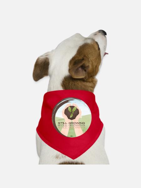 Still Growing – Growing Plant - Dog Bandana - red - Front
