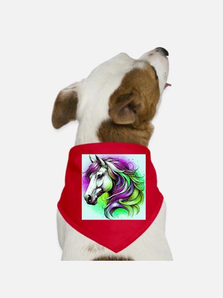 horse - Dog Bandana - red - Front