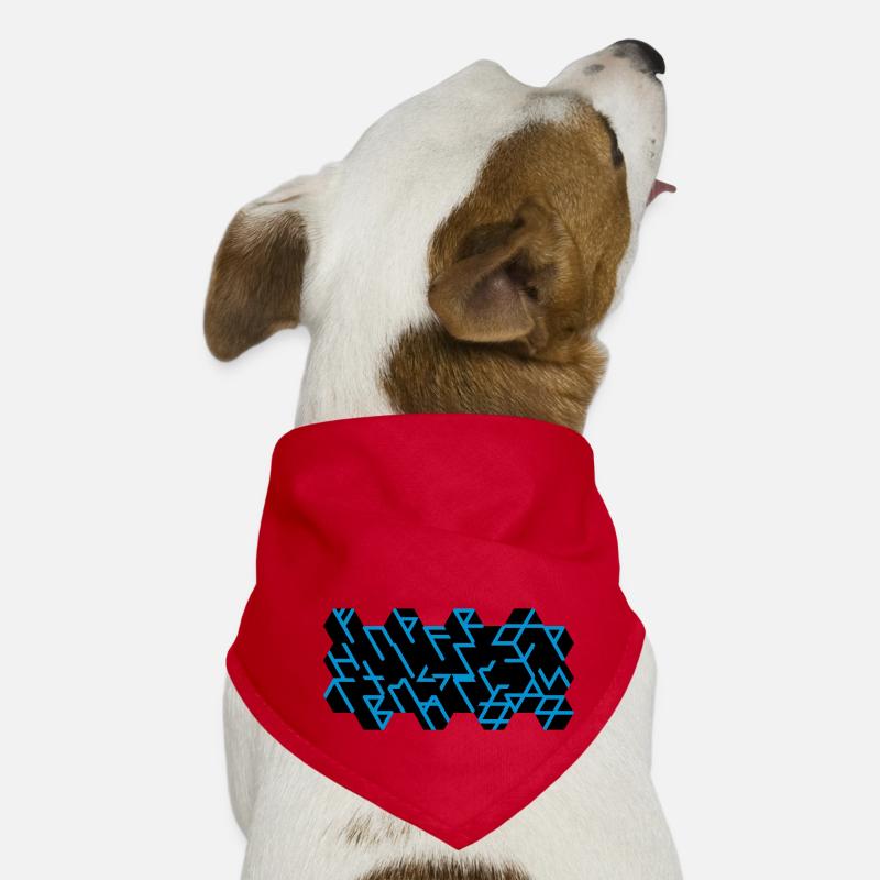 Quantum Runes Futhark 0 ©, linéaire, cellules,2-colorées Bandana pour chien