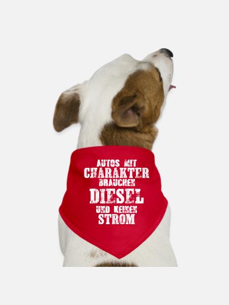 DIESEL POWER - Hunde-Bandana - Rot - Vorne