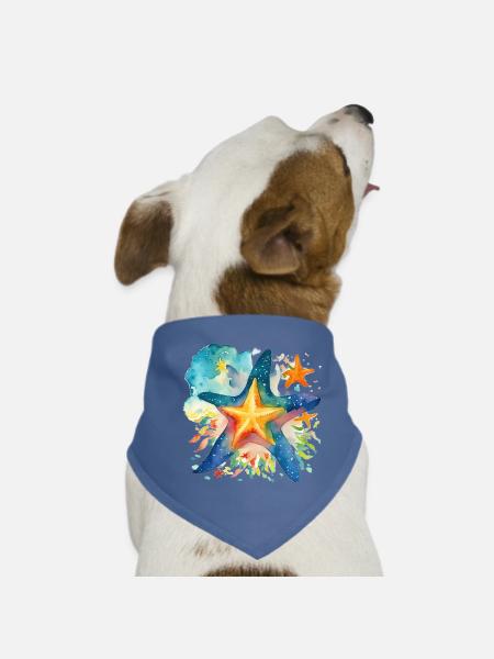 Seestern - Hunde-Bandana - Rot