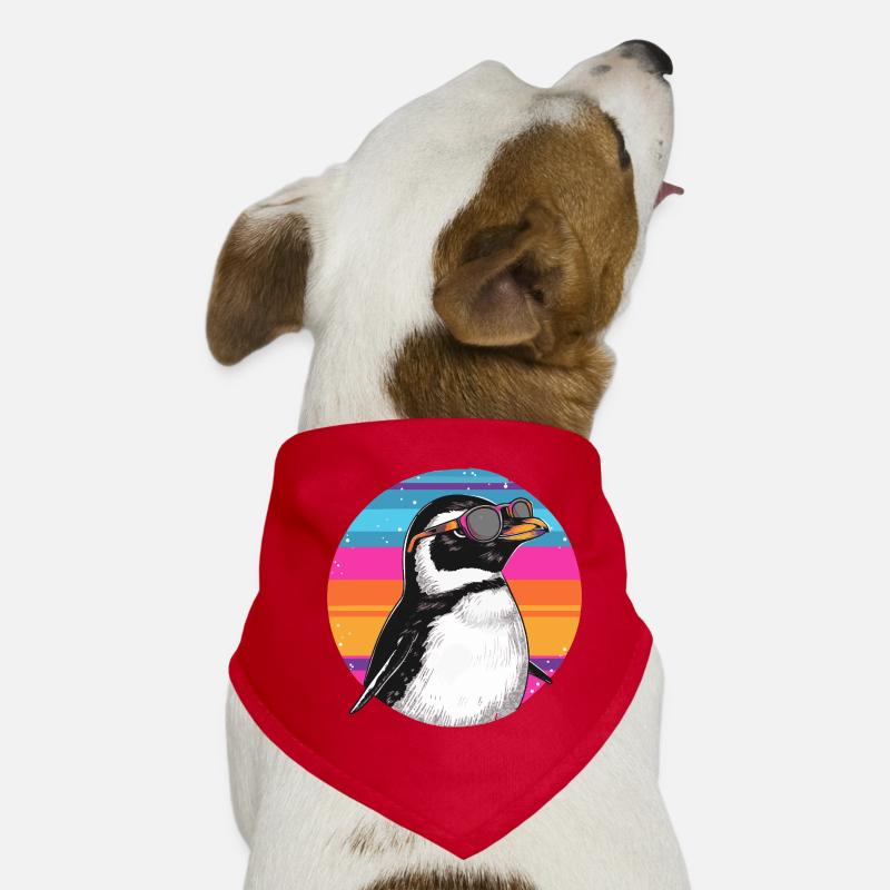 Penguin Neon-Goggles Retro Hunde-Bandana