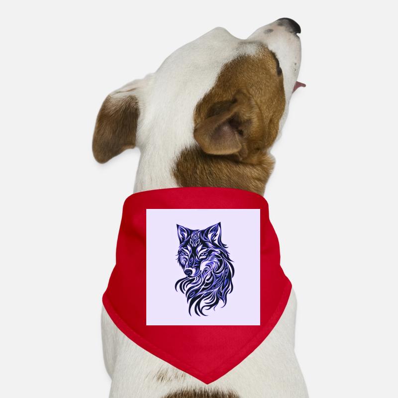 L’art au trait bleu de Wolf Bandana pour chien