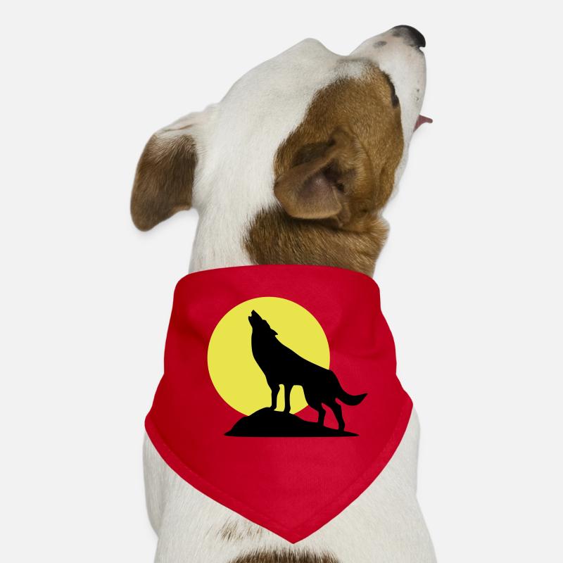 Wolf und Mond, Wolfshund Hunde-Bandana