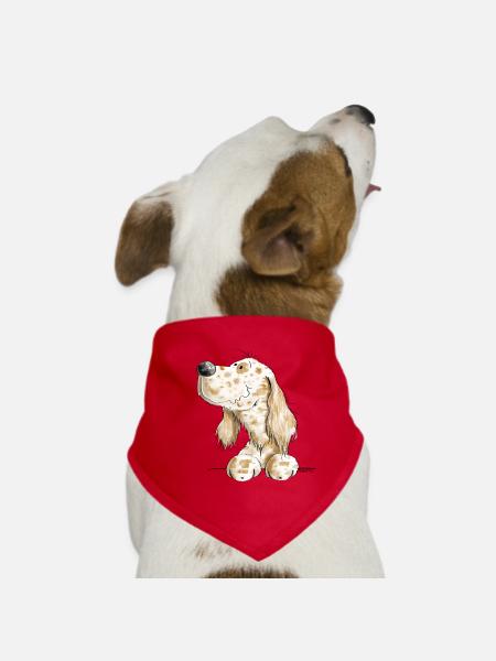 Cadeau de bande dessinée English Setter Head I Dogs - Bandana pour chien - rouge - Devant