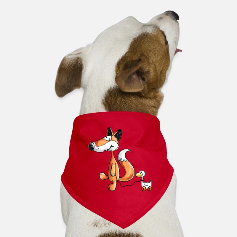 Waldfuchs mit Ziehente Spielzeug  Hunde-Bandana