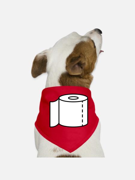 Papier hygiénique pour les urgences - Bandana pour chien - rouge - Devant
