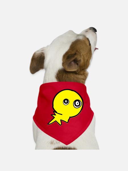 cute monster character - Dog Bandana - red - Front