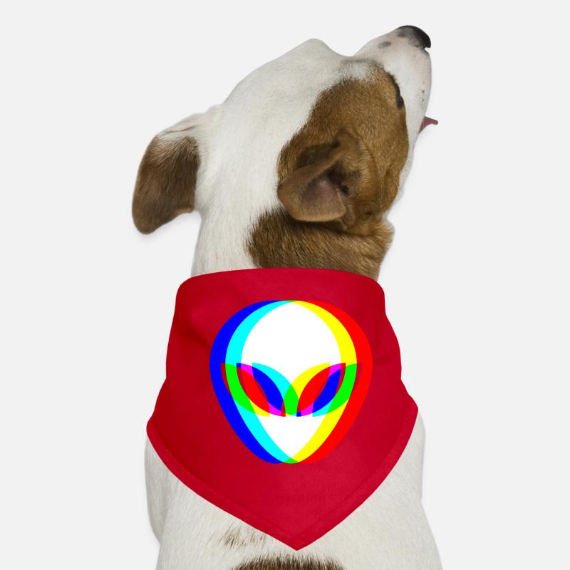 Alien Head Trippy Techno DJ Raver Glitch Hunde-Bandana