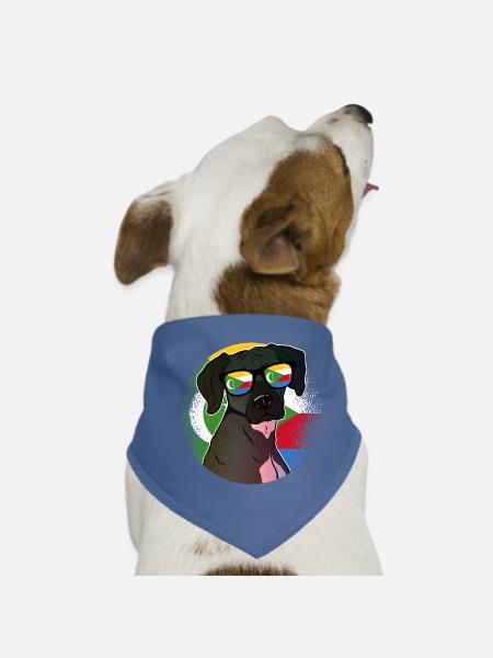 Comoros - Dog Bandana - red - Front