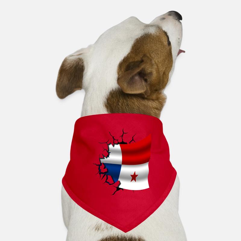 Drapeau du Panama - Panama - Drapeau Broken Design Bandana pour chien