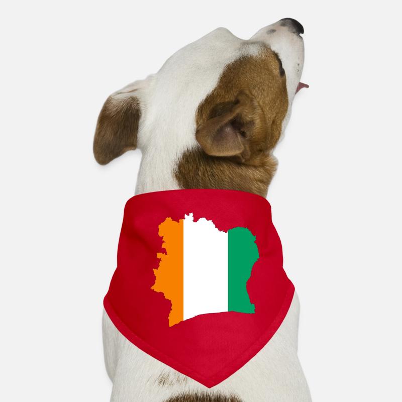 Stylized tricolor ivory coast map Dog Bandana