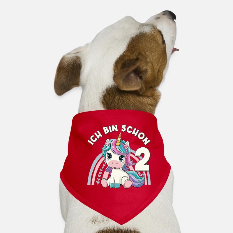 2. Geburtstag Einhorn Regenbogen Süß Niedlich Hunde-Bandana