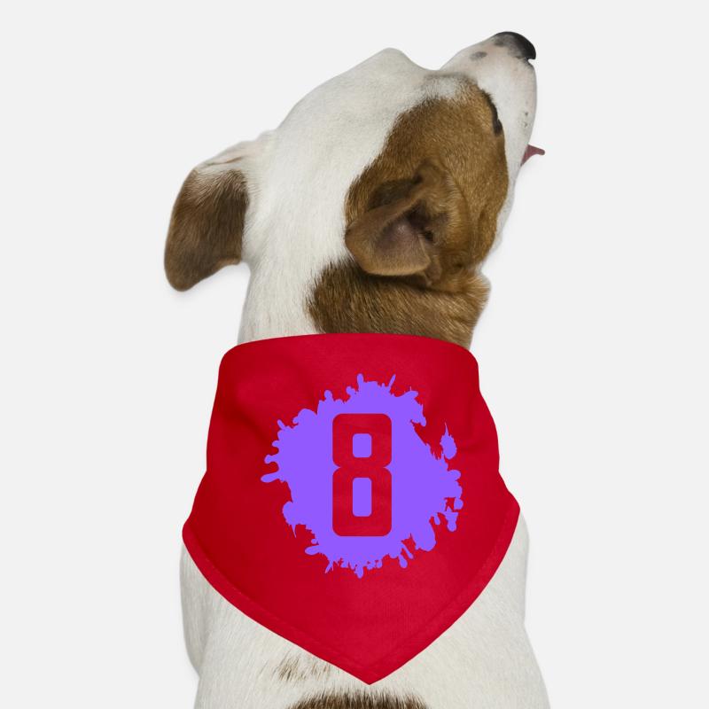 Touche de couleur violette avec le chiffre 8 Bandana pour chien