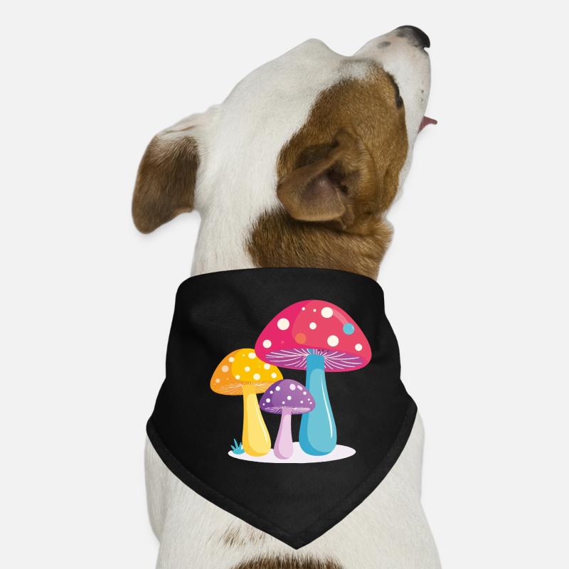 Bunte Pilz Trio Illustration farbige Pilze Grafik Hunde-Bandana