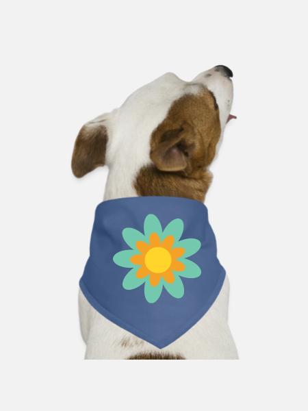 70s Flower Pattern Hippie Gift - Dog Bandana - red - Front