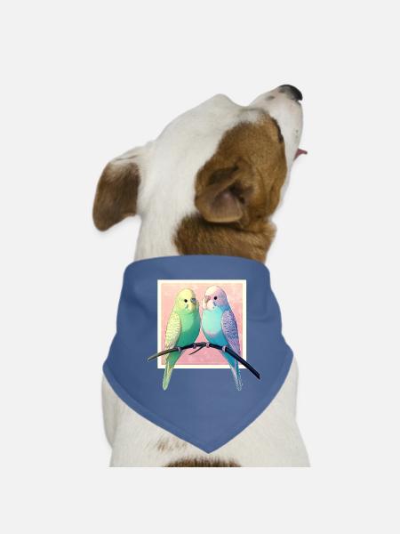 Budgies - Dog Bandana - red - Front
